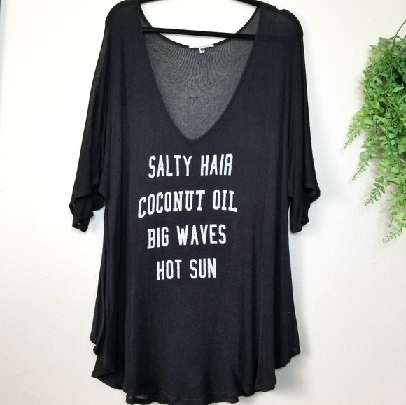 Blue White Gray Sizes: XS L M Wildfox Salty Hair Short Sleeve Tunic S
